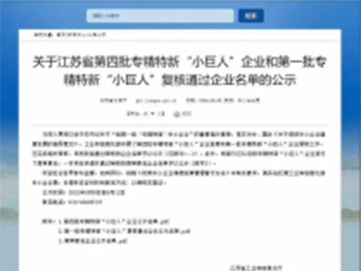 公司成功入选国家级专精特新&ldquo;小巨人&rdquo;企业